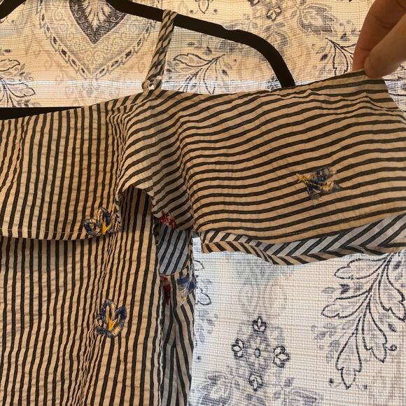 Collective Concepts Floral Stripe Off Shoulder Top Size Large - Picture 4 of 8